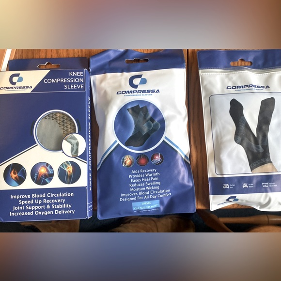 Compression Socks and Knee Support - Picture 1 of 3